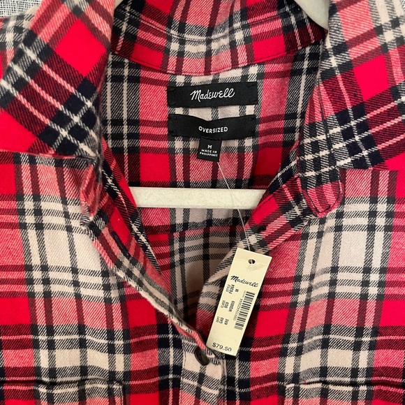 Madewell Flannel Oversized Button Down Shirt - Picture 3 of 3